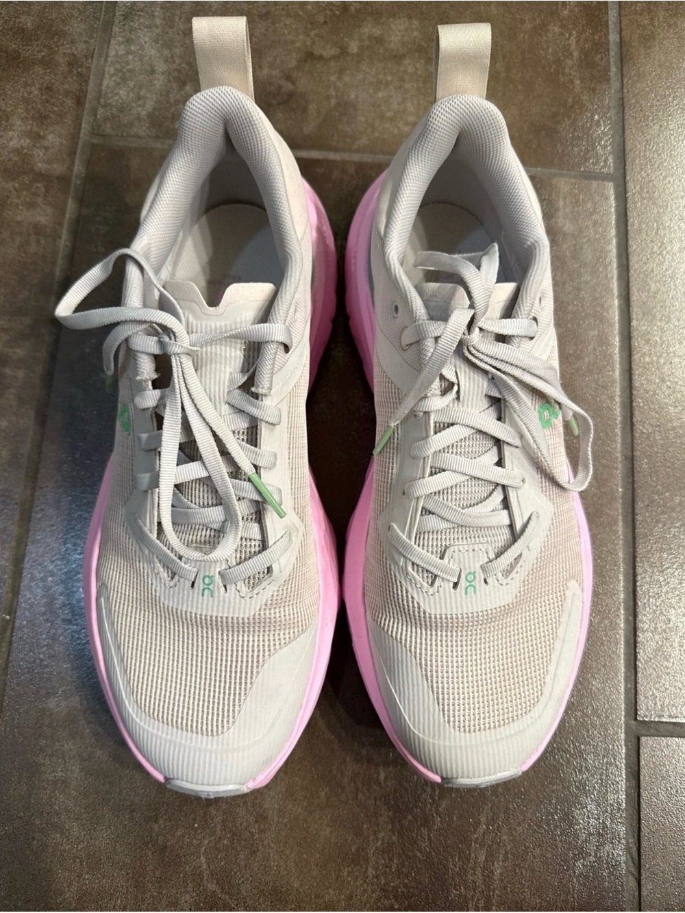On Running Women's Light Gray & Pink Athletic Sneakers